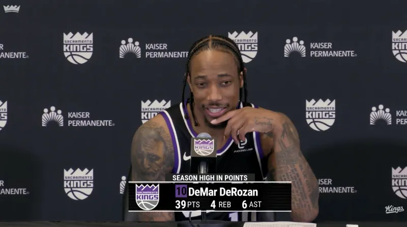 开云官网-德罗赞采访全文：总得分超越邓肯很荣幸，保持对篮球的热爱